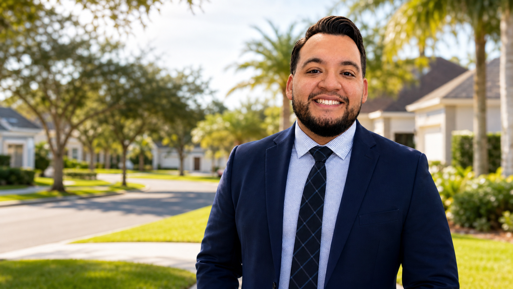 David Briones in a FishHawk Florida neighborhood